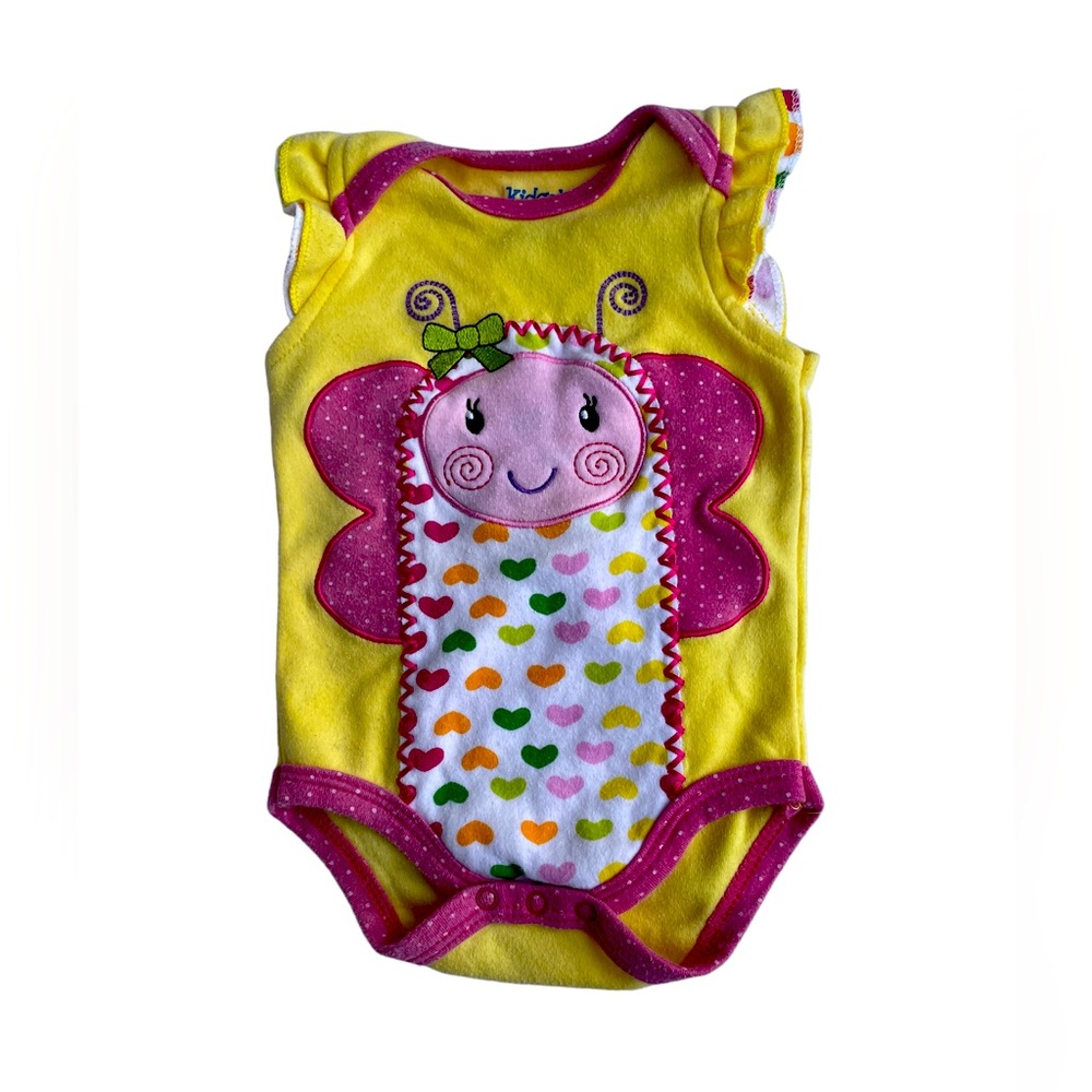 Kidgets 0/3 months baby onesie yellow kid bee